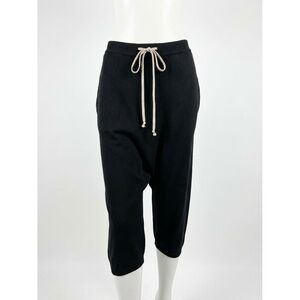 NEW RICK OWENS women's cropped drawstring pants in black